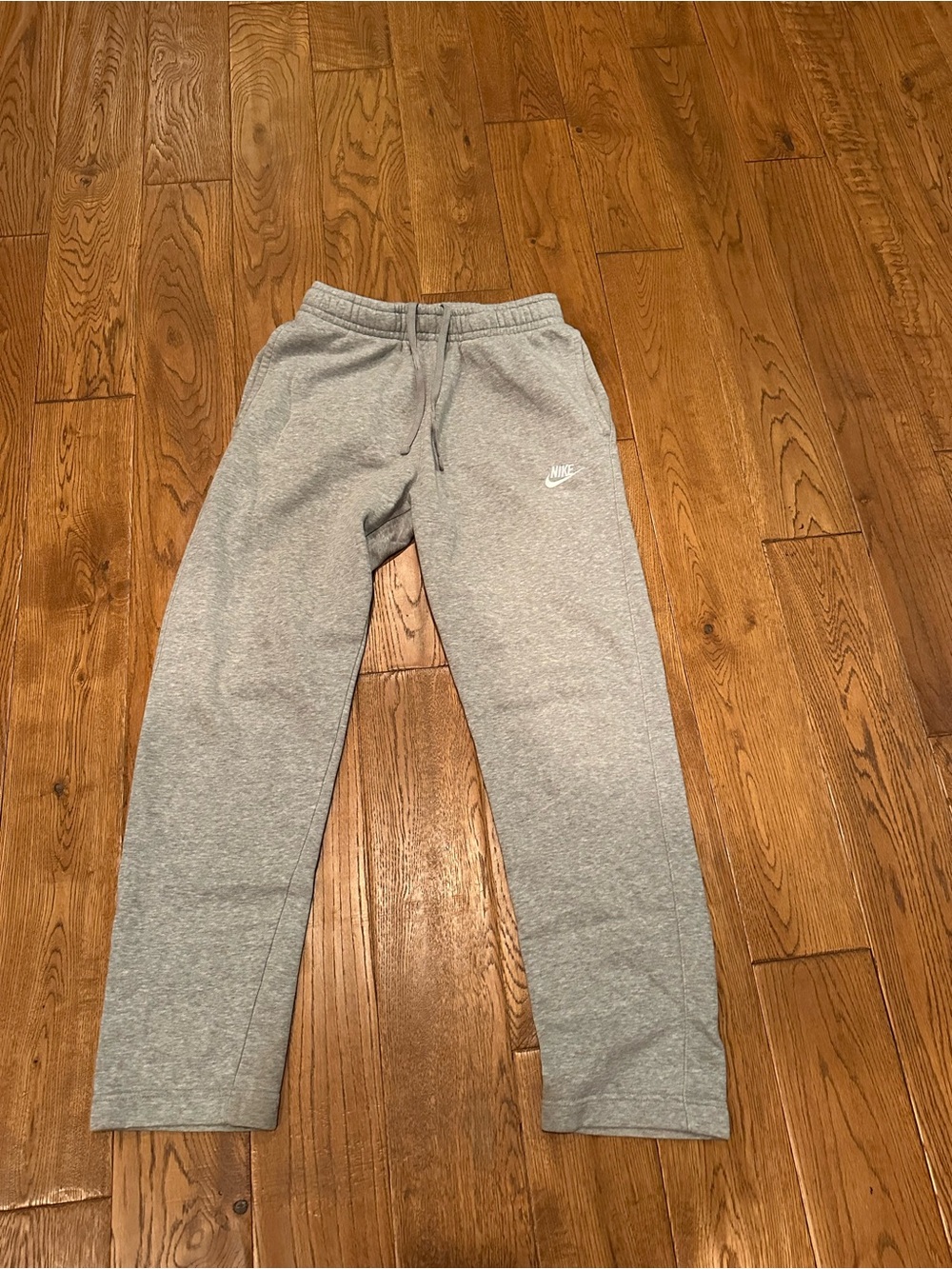 Nike Gray Fleece Joggers with White Swoosh